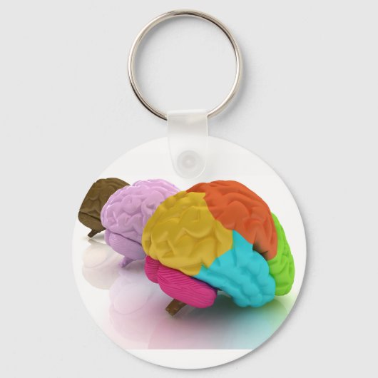 Colorful Human Brains Sleutelhanger (Voorkant)
