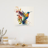 Colorful Humminbird Poster (Keuken)