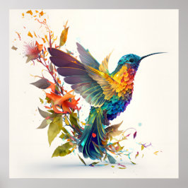 Colorful Humminbird Poster