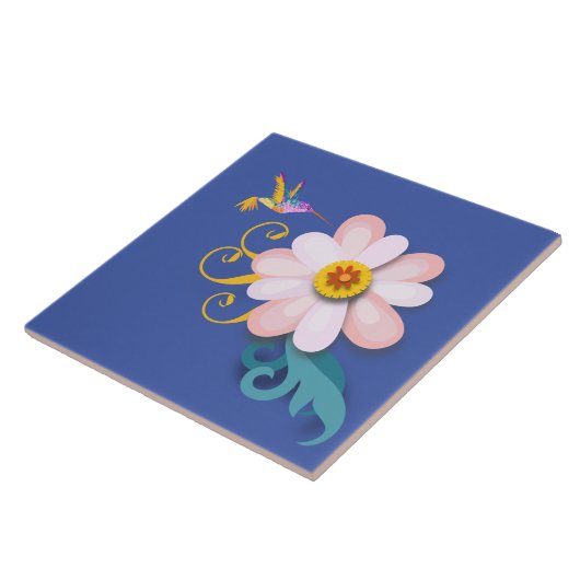 Colorful Humming Bird Tegeltje (Zijkant)