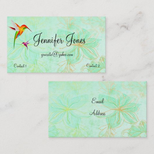 Colorful Hummingbird 2 Visitekaartje (Voorkant / Achterkant)