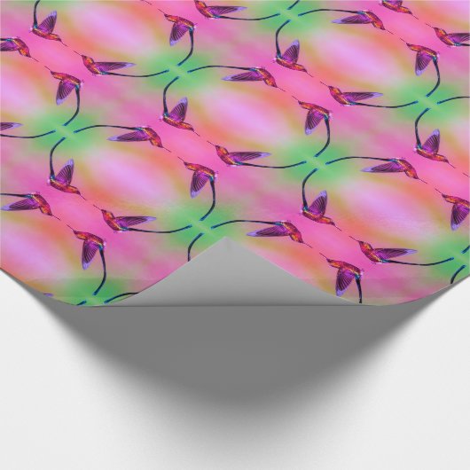 Colorful Hummingbird Cadeaupapier (Hoek)
