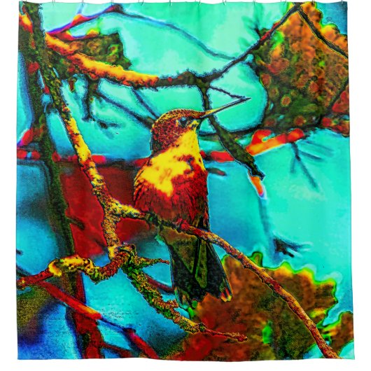 Colorful Hummingbird Douchegordijn (Voorkant)