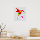 Colorful Hummingbird Drawing Poster (Keuken)