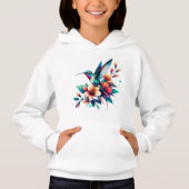 Colorful Hummingbird Floral Nature Art T-Shirt (Voorkant)