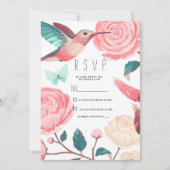 Colorful Hummingbird Floral Spring RSVP Kaart (Voorkant)
