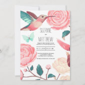 Colorful Hummingbird Floral Spring Wedding Kaart (Voorkant)