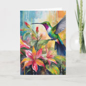 Colorful Hummingbird Modern Art Kaart (Voorkant)