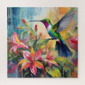 Colorful Hummingbird Modern Art Legpuzzel (Verticaal)
