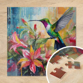 Colorful Hummingbird Modern Art Legpuzzel