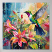 Colorful Hummingbird Modern Art Poster (Voorkant)