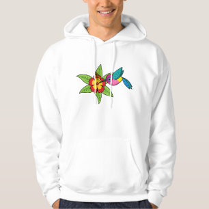 Colorful Hummingbird op Hibiscus Tropical Flower Hoodie