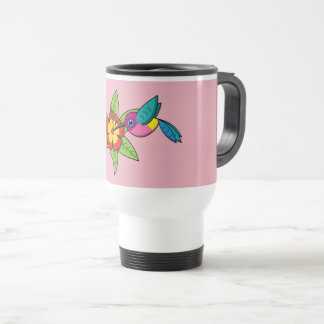 Colorful Hummingbird op Hibiscus Tropical Flower Reisbeker