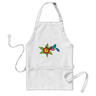 Colorful Hummingbird op Hibiscus Tropical Flower Standaard Schort