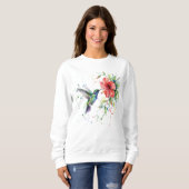Colorful Hummingbird Watercolor Floral Nature Art Trui (Voorkant volledig)
