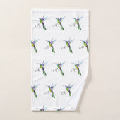 Colorful Hummingbird waterverf Monogram initiaal Bad Handdoek (Handdoek)