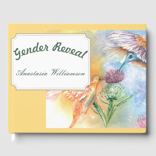COLORFUL HUMMINGBIRDS GENDER REVEE GASTENBOEK (Voorkant)