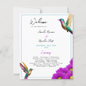 Colorful Hummingbirds Purple Daisies Wedding (Voorkant)
