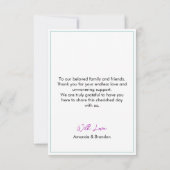 Colorful Hummingbirds Purple Daisies Wedding Bedankkaart (Achterkant)