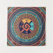 Colorful Hunab Ku Mayan Wandkleed (Voorkant (horizontaal))