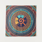 Colorful Hunab Ku Mayan Wandkleed (Voorkant)