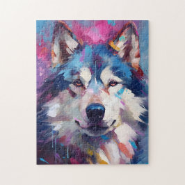 Colorful Husky Legpuzzel
