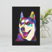 Colorful husky pop | cadeau in kunstvorm kaart (Staand voorkant)