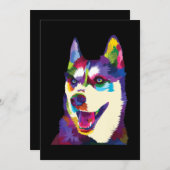 Colorful husky pop | cadeau in kunstvorm kaart (Voorkant / Achterkant)
