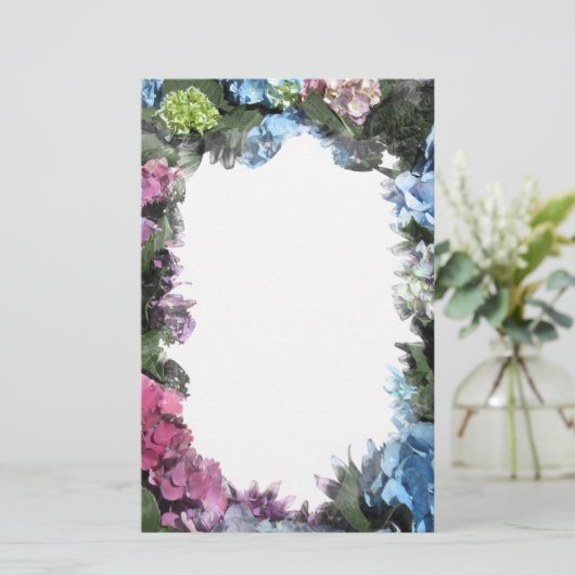 Colorful Hydrangea Blossom Briefpapier (Staand voorkant)