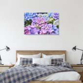Colorful Hydrangea Flowers Photographic Art Canvas Afdruk (Insitu (Slaapkamer))