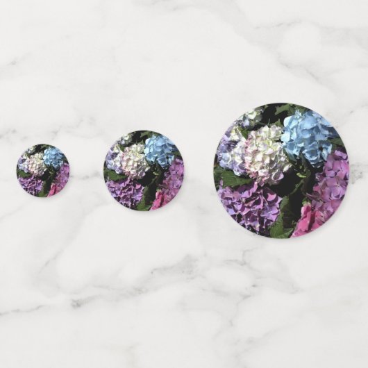 Colorful Hydrangea Flowers Wedding Confetti (Achterkanten)