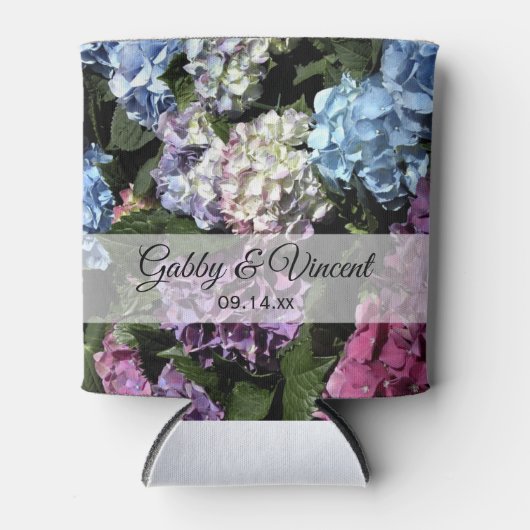 Colorful Hydrangea Flowers Wedding Favor Blikjeskoeler (Voorkant)