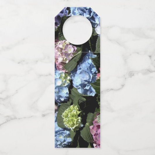 Colorful Hydrangea Flowers Wedding Flessenhanger (Achterkant)