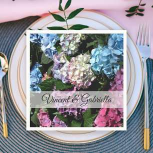 Colorful Hydrangea Flowers Wedding Servet