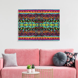 Colorful Hypnotic Voyage Geometric Art Patroon Canvas Afdruk