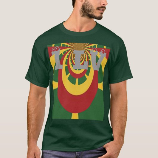Colorful I Love Jamaica Rasta Colors T-shirt (Voorkant)