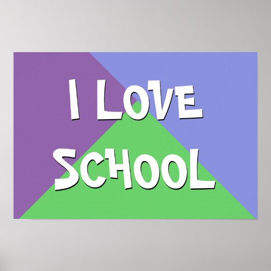 Colorful I Love School Boy Custom Text Poster (Voorkant)