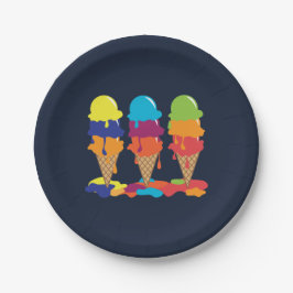 Colorful Ice Cream Birthday Party Papieren Bordje