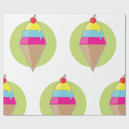 Colorful Ice Cream Cadeaupapier (Vlak)