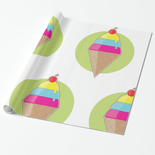 Colorful Ice Cream Cadeaupapier (Uitgerold)