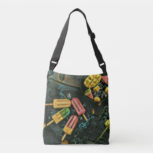 Colorful ice cream cone popsicle crossbody tas (Voorkant)
