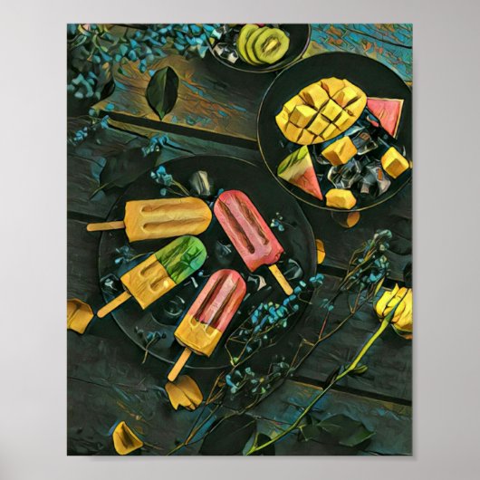 Colorful ice cream cone popsicle poster (Voorkant)