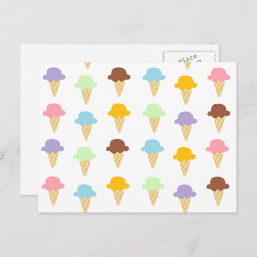 Colorful Ice Cream Cones Briefkaart (Voorkant / Achterkant)