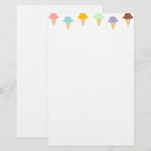 Colorful Ice Cream Cones Briefpapier (Voorkant / Achterkant)