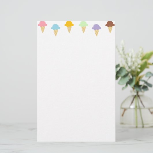 Colorful Ice Cream Cones Briefpapier (Staand voorkant)