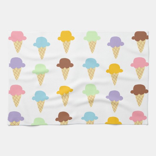 Colorful Ice Cream Cones Theedoek (Horizontaal)