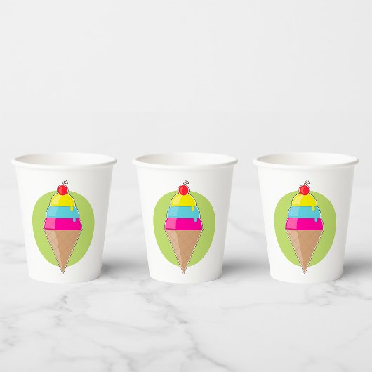 Colorful Ice Cream Papieren Bekers