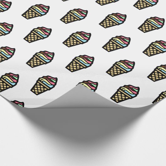 Colorful Ice Cream Pattern Cadeaupapier (Hoek)
