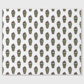 Colorful Ice Cream Pattern Cadeaupapier (Vlak)