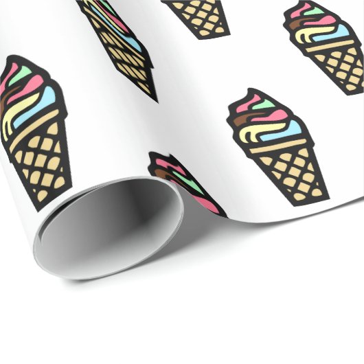 Colorful Ice Cream Pattern Cadeaupapier (Rol Hoek)